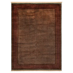 9x12 Alfombra de seda y lana anudada Herati gris verdoso ( G-14247 )
