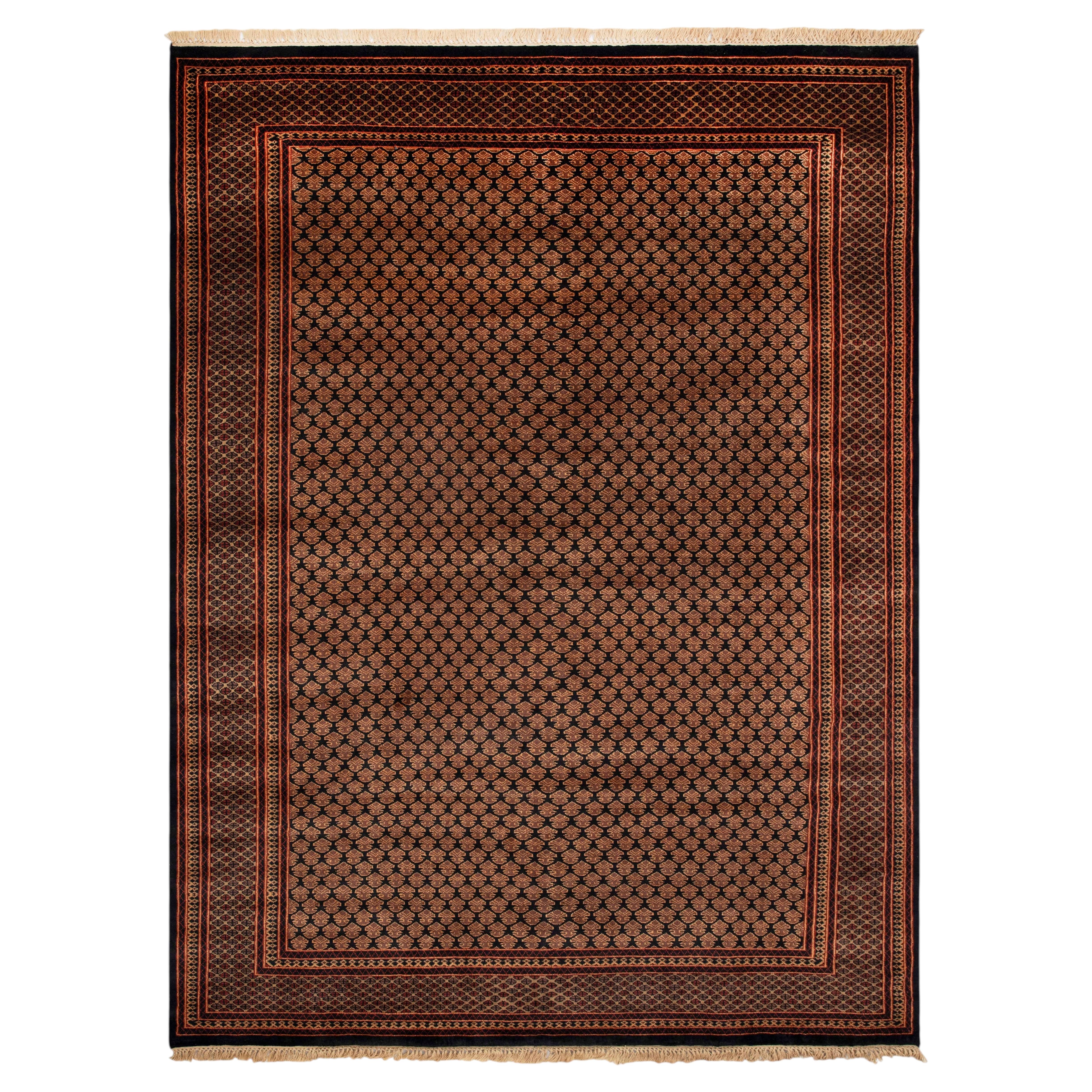 9x12 Alfombra de Lana Anudada a Mano de Seda Litchi Herati Gris Verdoso ( G-14248) en venta
