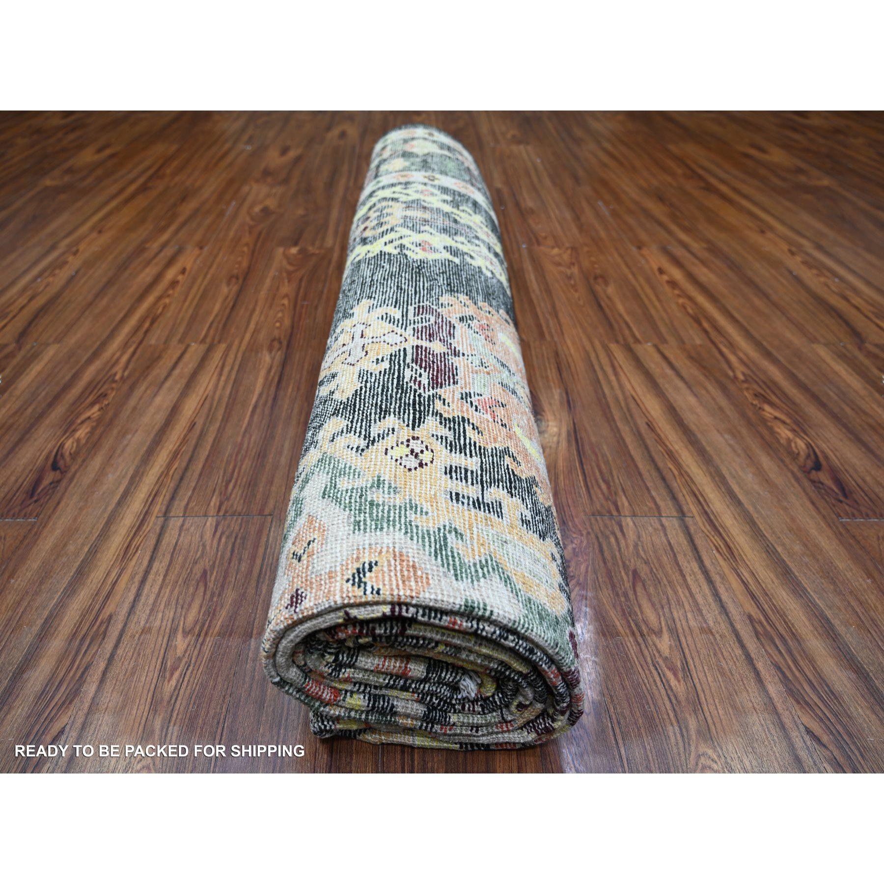 9'x12' Gunmetal Black Afghan Angora Oushak Wool Tappeto orientale annodato a mano in vendita 3