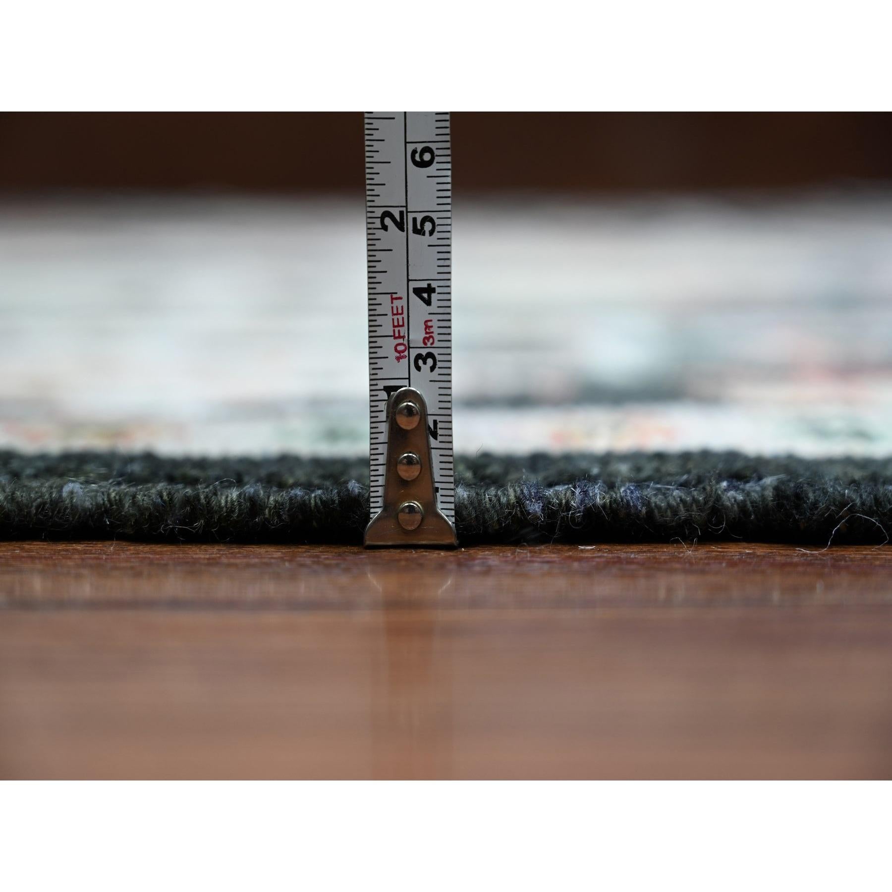 9'x12' Gunmetal Black Afghan Angora Oushak Wool Tappeto orientale annodato a mano in vendita 4
