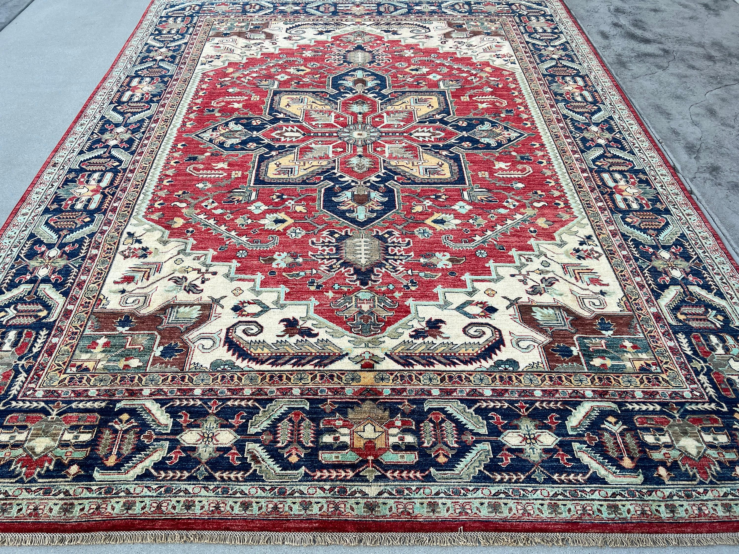 This rug was made with 100% premium, Afghan-sourced Ghazni wool with a cotton foundation. The rich colors are dipped in natural dyes to create an heirloom finish that does not bleed and is meant to last for generations. Sourced through fair trade