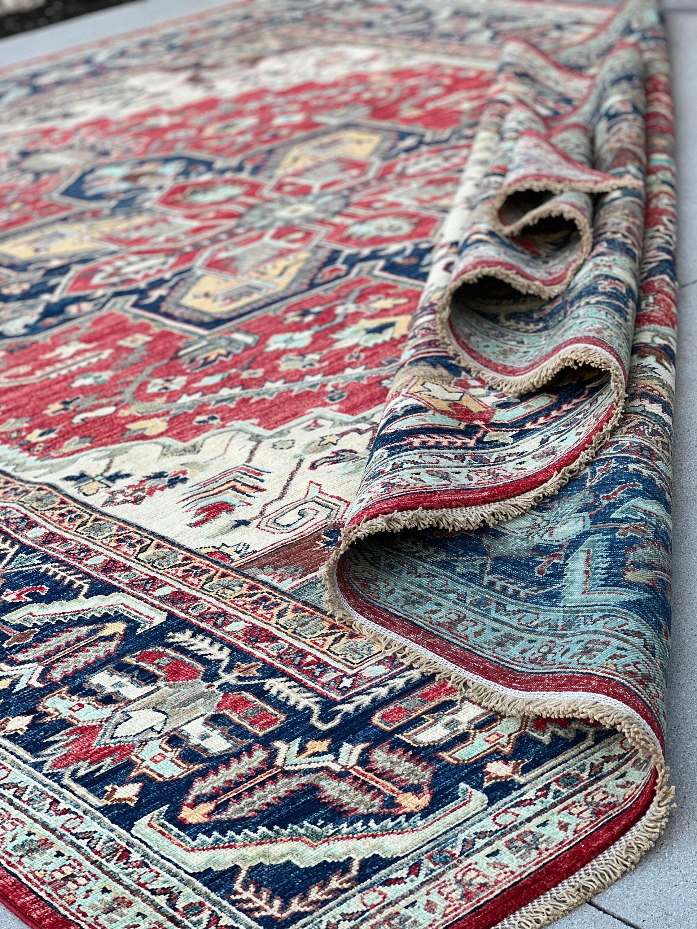Hand-Knotted Afghan Heriz Rug Premium Hand-Spun Afghan Wool Fair Trade 3