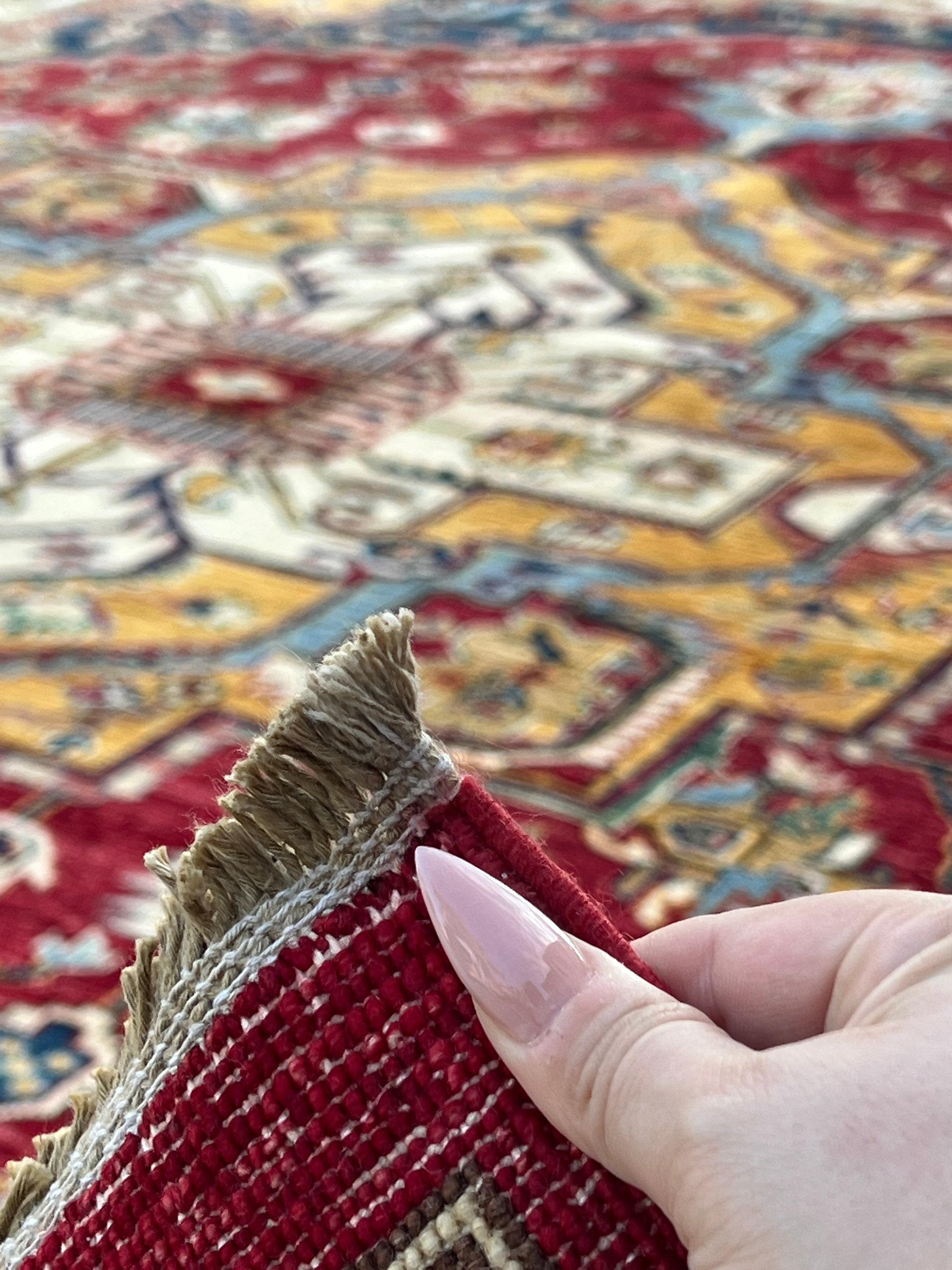 9x12 Hand-Knotted Afghan Rug Premium Hand-Spun Afghan Wool Fair Trade For Sale 4
