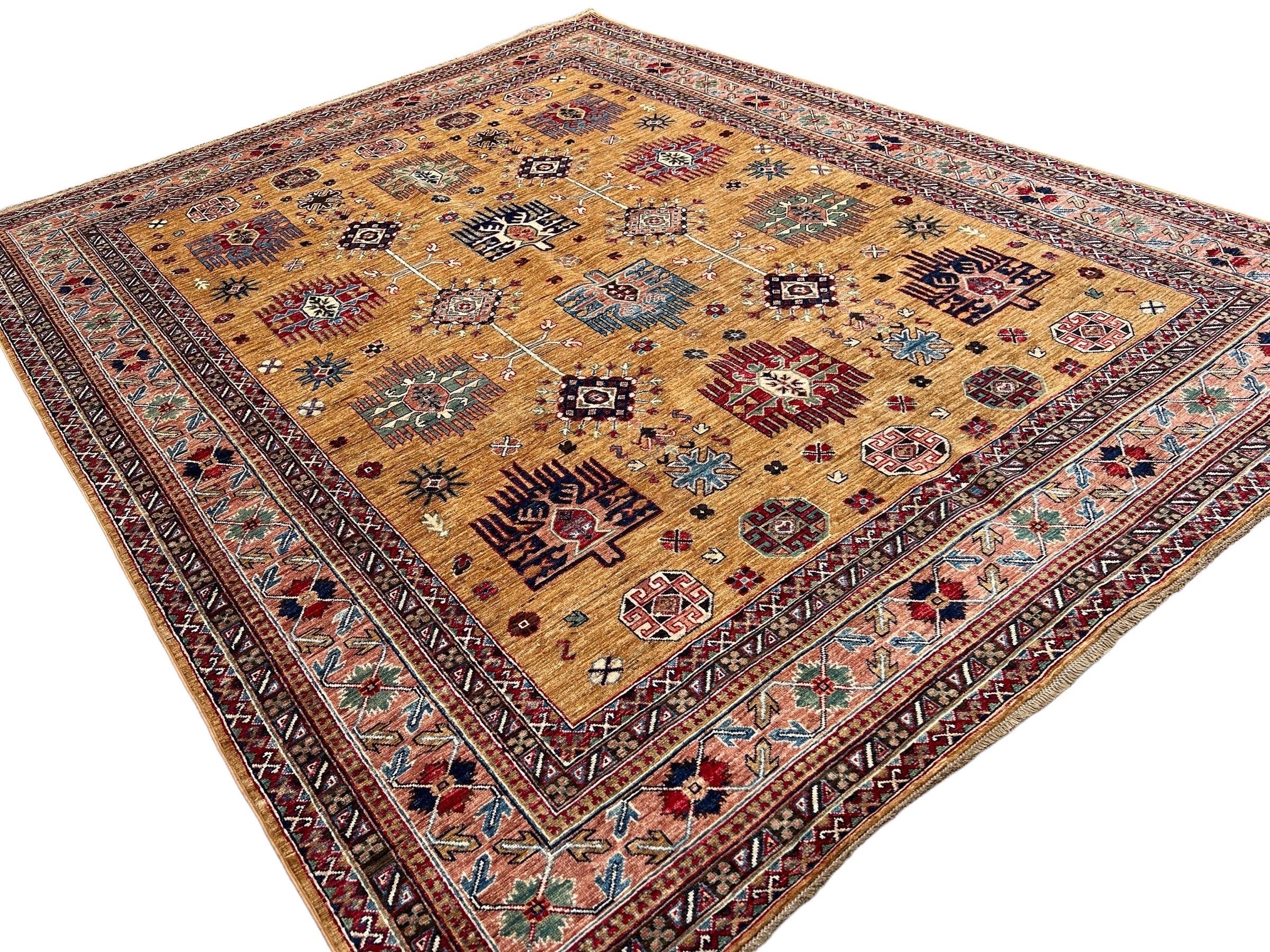 Hand-Knotted Afghan Rug Premium Hand-Spun Afghan Wool Fair Trade