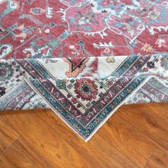 9x12 Hand-Knotted Afghan Serapi Tribal Wool Rug, Red Star Medallion