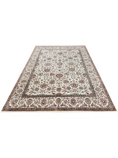 9x12 Hand-Knotted Mughal Wool Area Rug with Floral Pattern