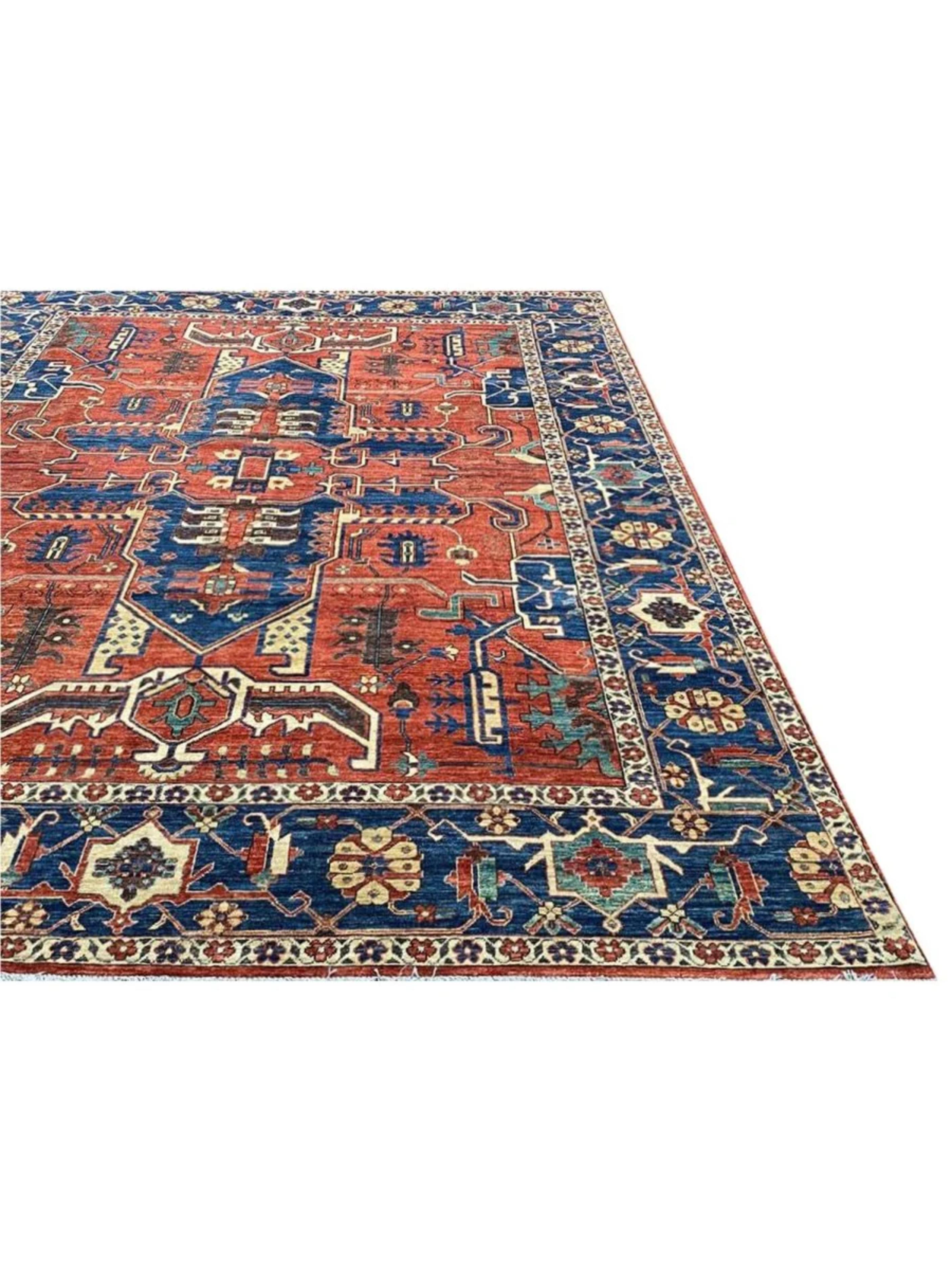 Pakistanais 9x12 Tapis de style Serapi noué à la main en vente