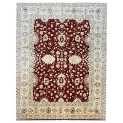 9x12 Hand Knotted Traditional Agra Wool Area Rug – Floral Design
