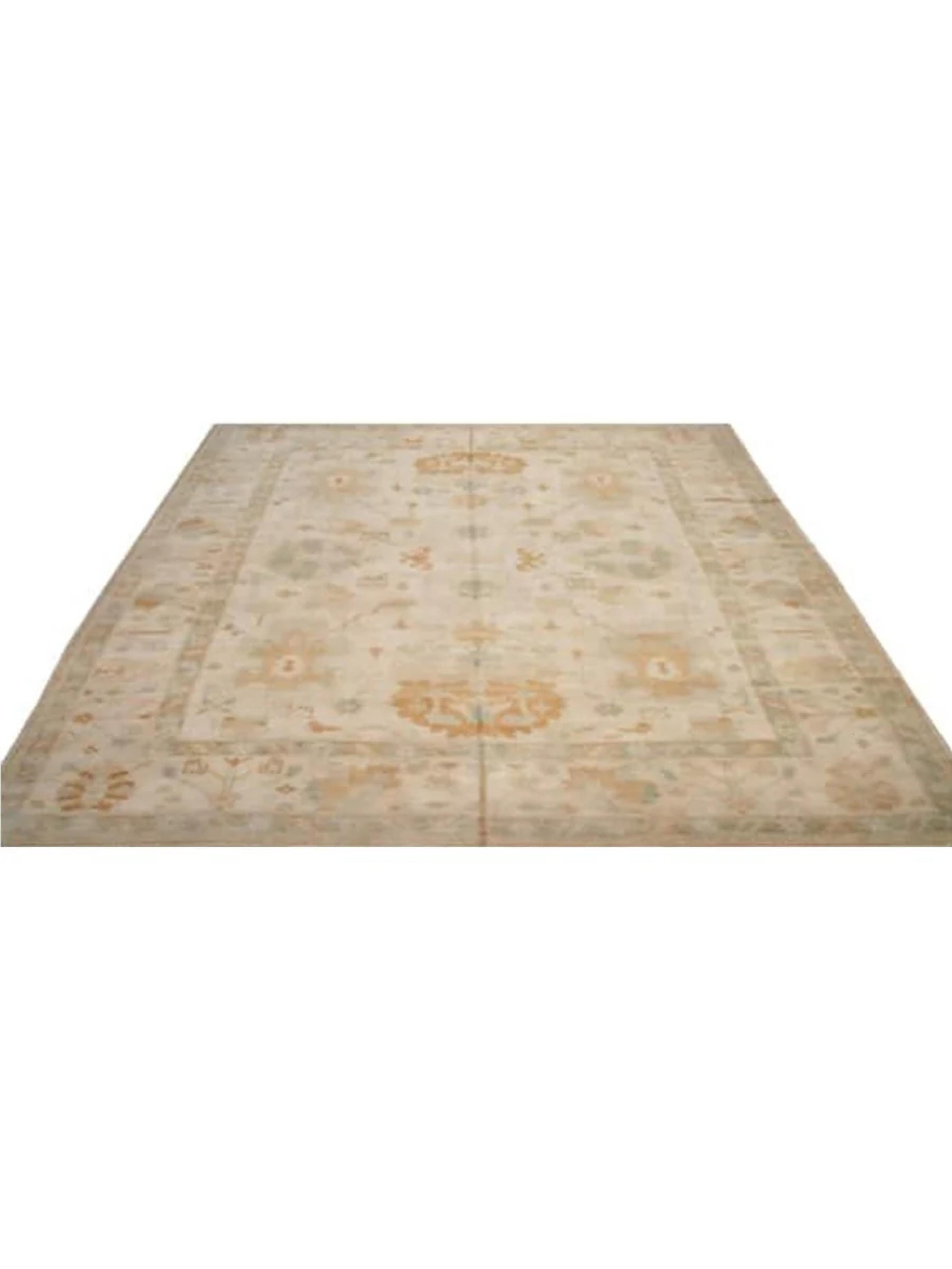 9x12 Alfombra Turca Oushak Anudada a Mano Anudado a mano en venta