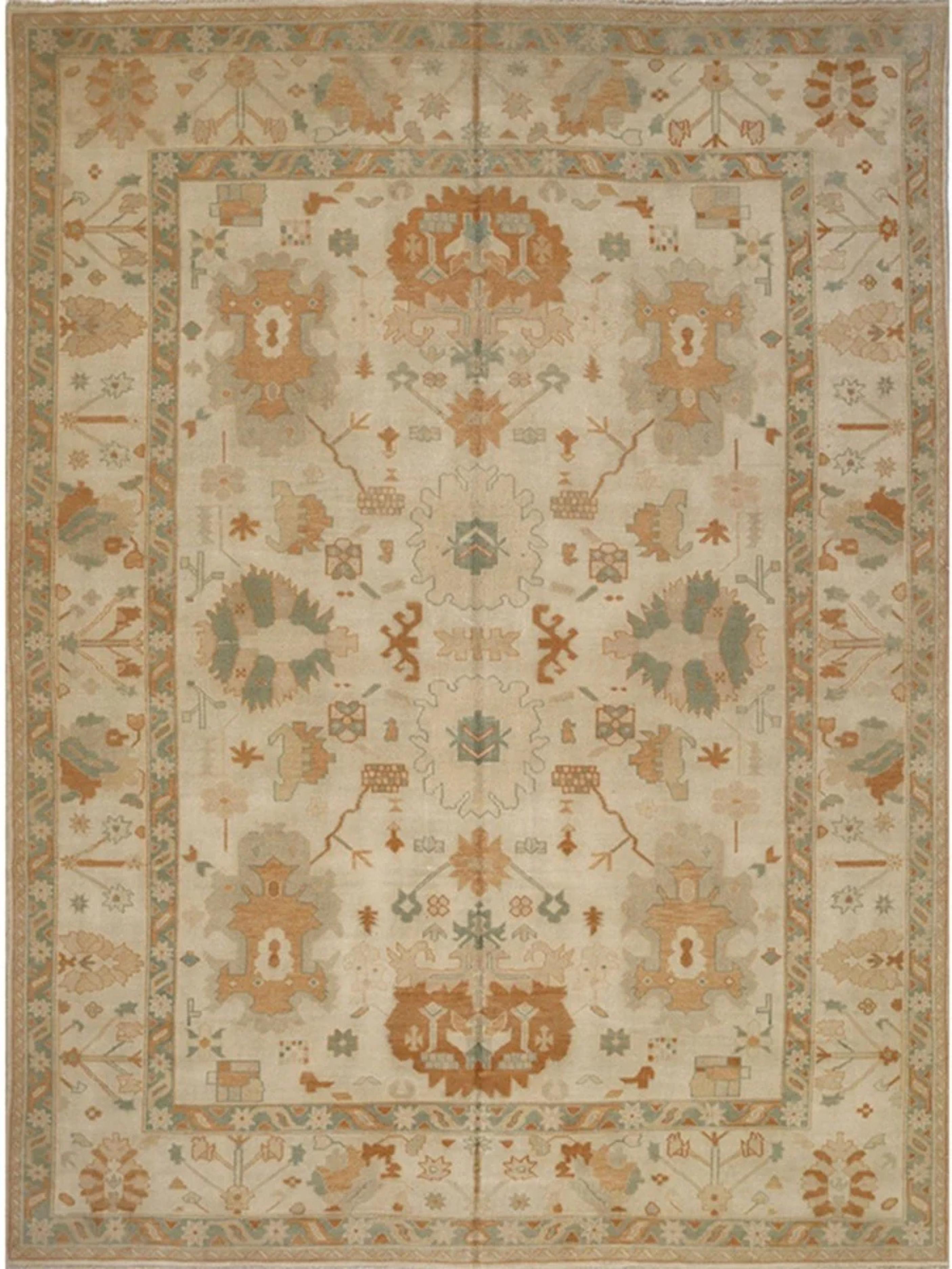 9x12 Alfombra Turca Oushak Anudada a Mano Siglo XXI y contemporáneo en venta