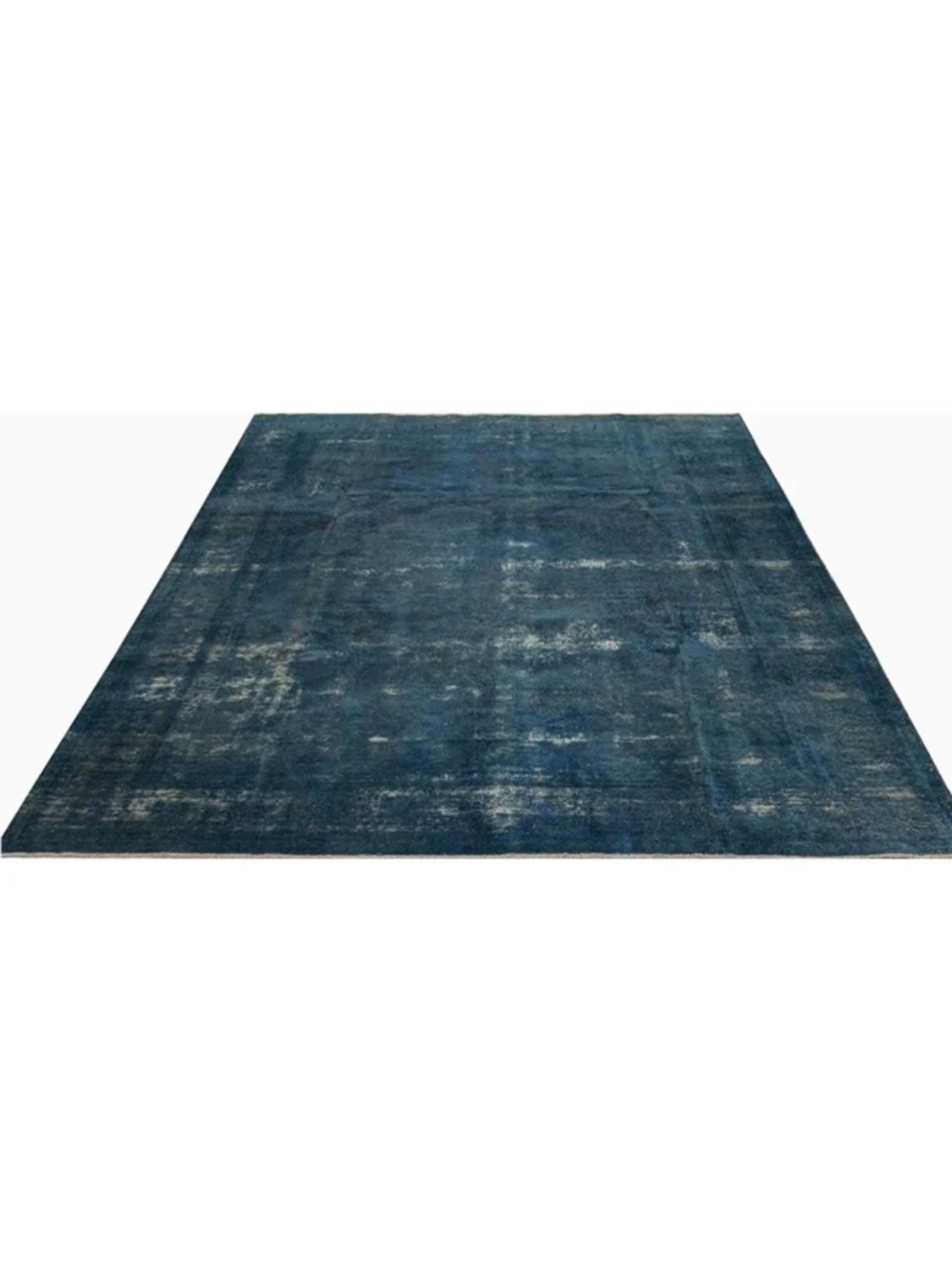 Other 9x12 Hand-Knotted Vintage Distressed Overdyed Area Rug For Sale