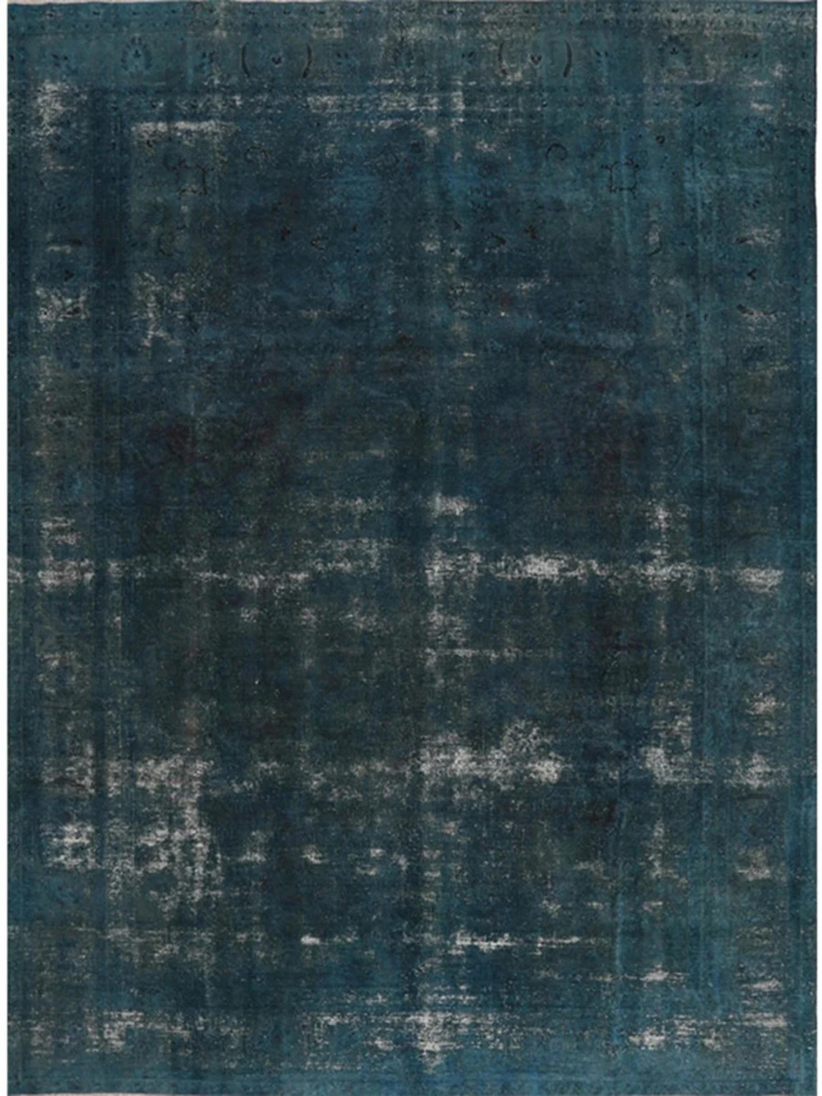 Persian 9x12 Hand-Knotted Vintage Distressed Overdyed Area Rug For Sale