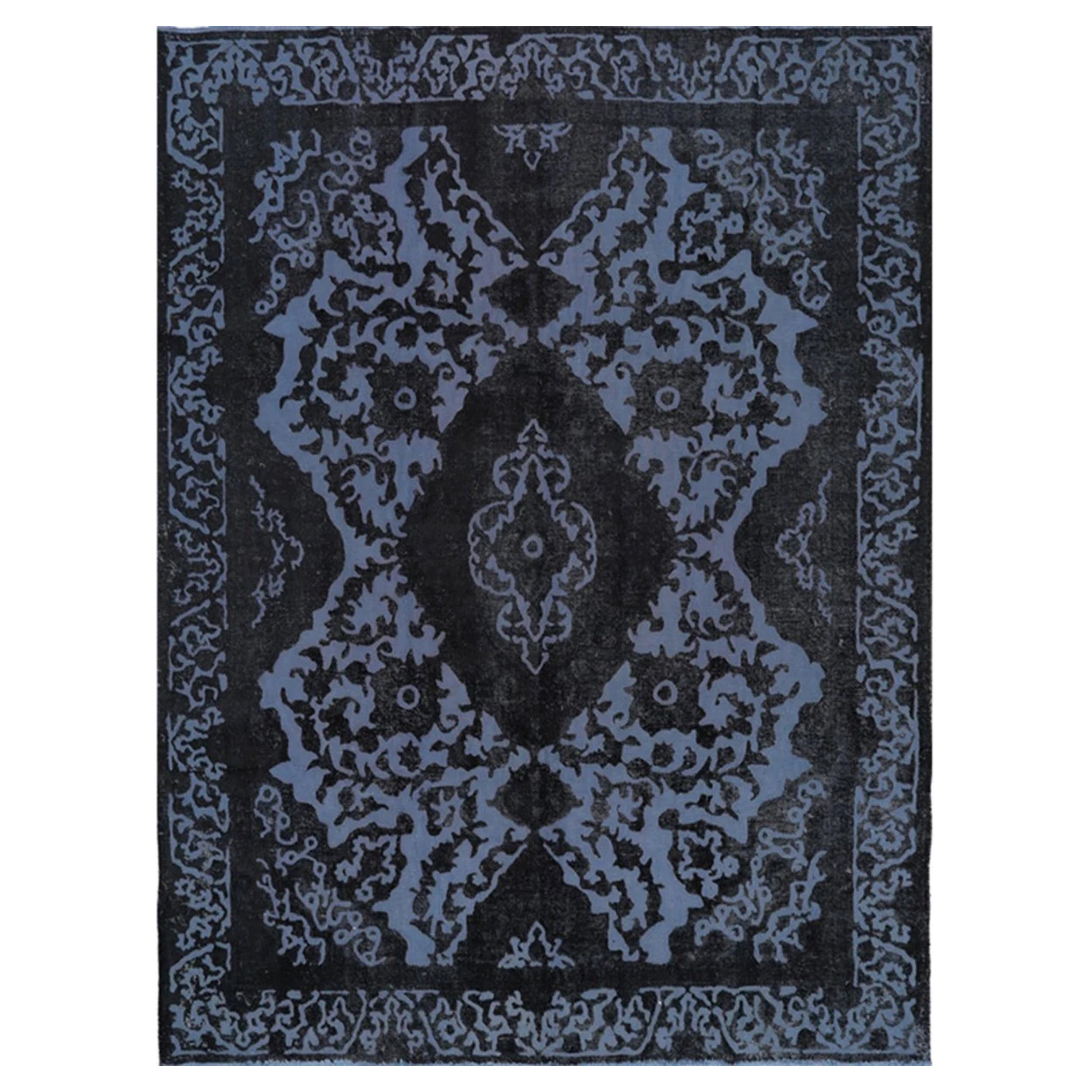 9x12 Handgeknüpfter Vintage Distressed Overdyed Vorleger