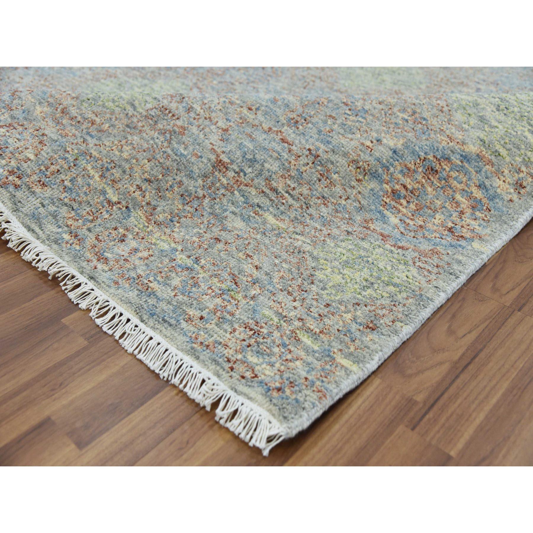 9'x12' HandgeknüpftTon verdeckt und subtilNatürliche FarbstoffeOriental Teppich (Wolle) im Angebot