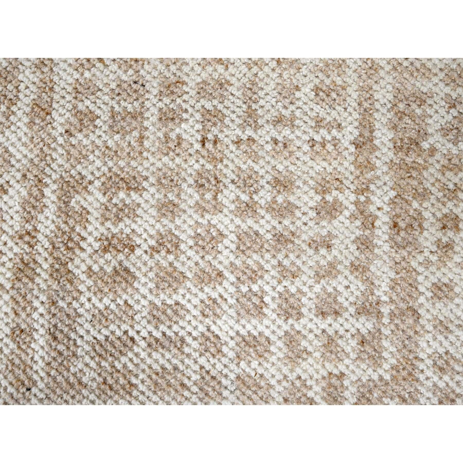9'x12' Honey Brown Dot Design Cropped Thin Hand Knotted Wool Oriental Rug For Sale 1
