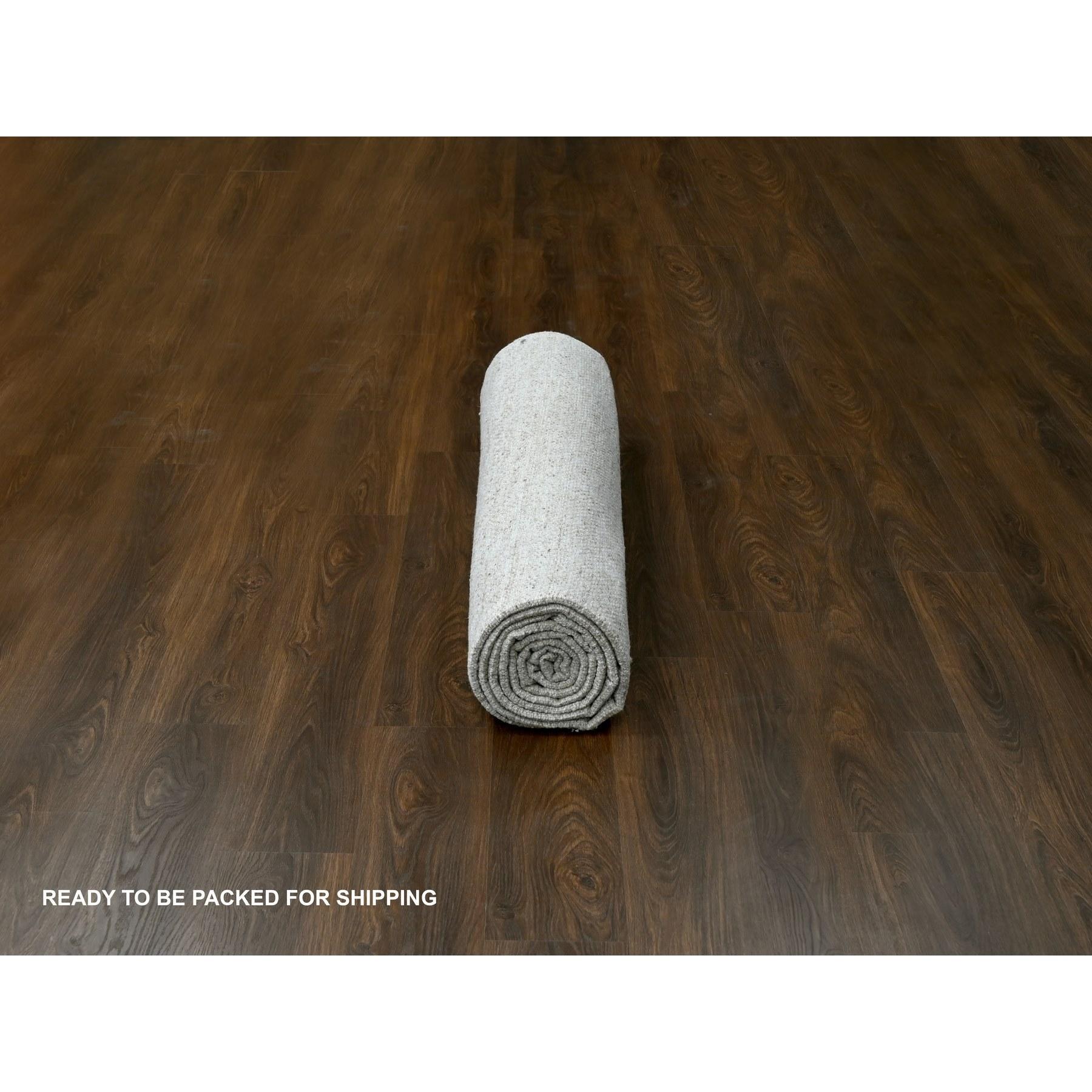 9'x12' Honey Brown Dot Design Cropped Thin Hand Knotted Wool Oriental Rug For Sale 2
