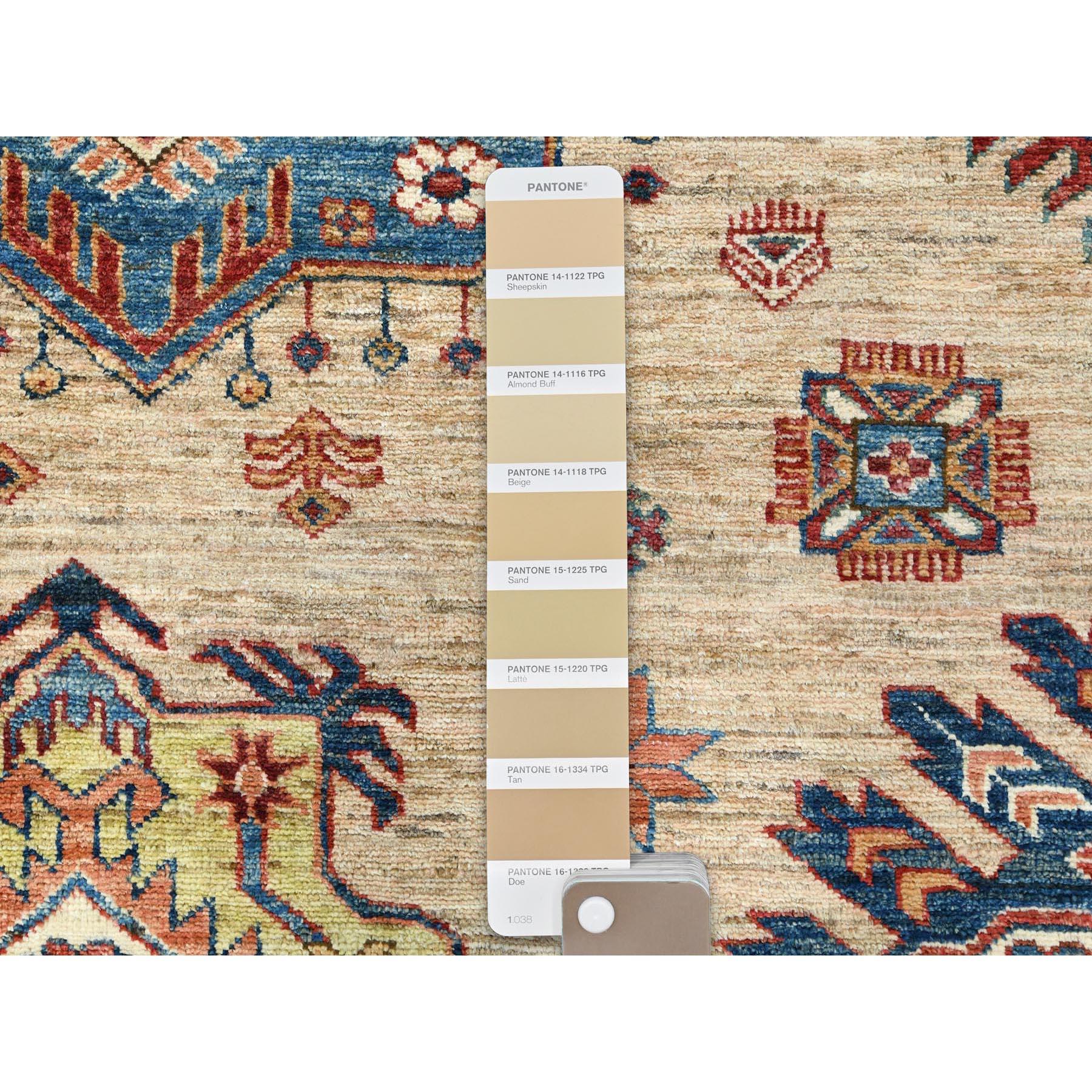 9'x12' Marrón Miel, Lana Pura, Anudada a Mano Alfombra Oriental Afgana Super Kazak en venta 1