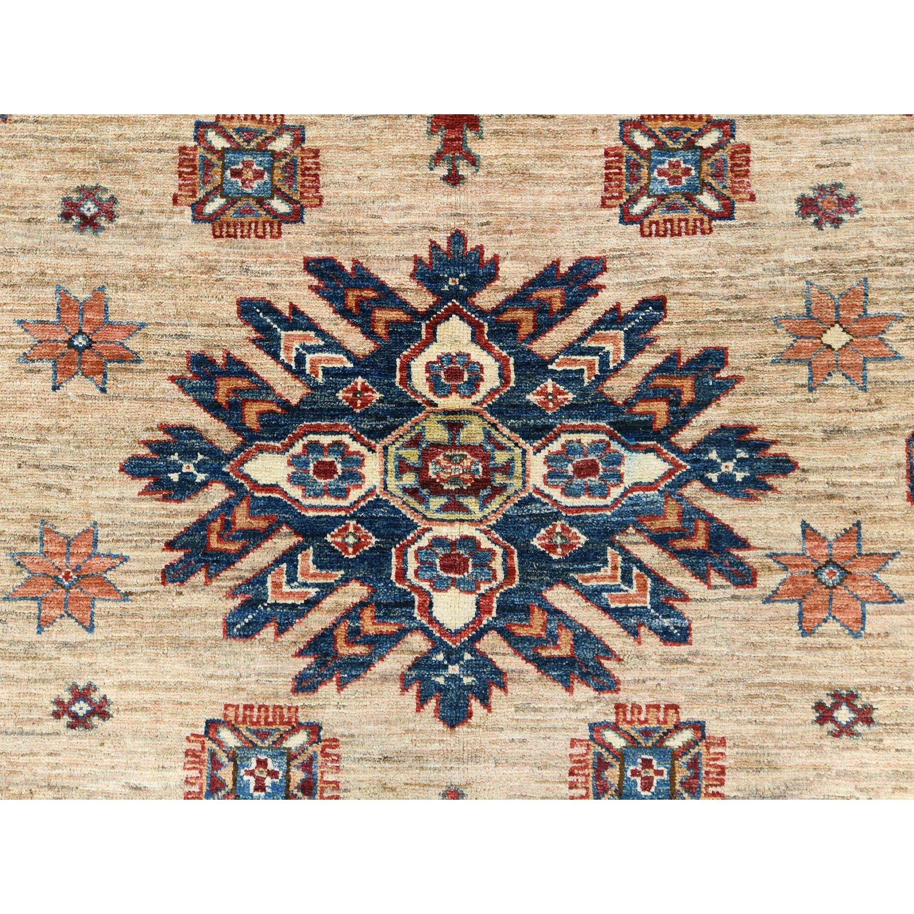 9'x12' Marrón Miel, Lana Pura, Anudada a Mano Alfombra Oriental Afgana Super Kazak en venta 2