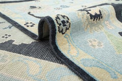 9x12 Black Oushak Rug – Hand-Knotted Wool Custom size Rug ( JC-8152)