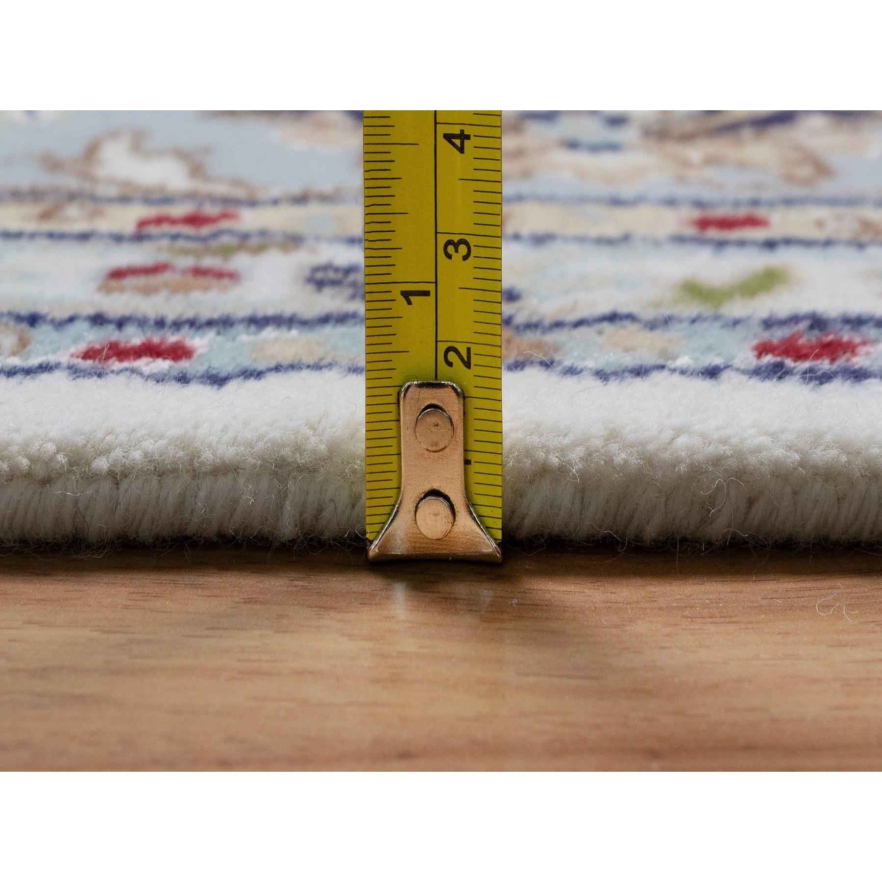 9'x12' Elfenbein 250 KPSI Wolle & Seide Nain Handgeknüpft Weicher Flor Orientteppich im Angebot 5