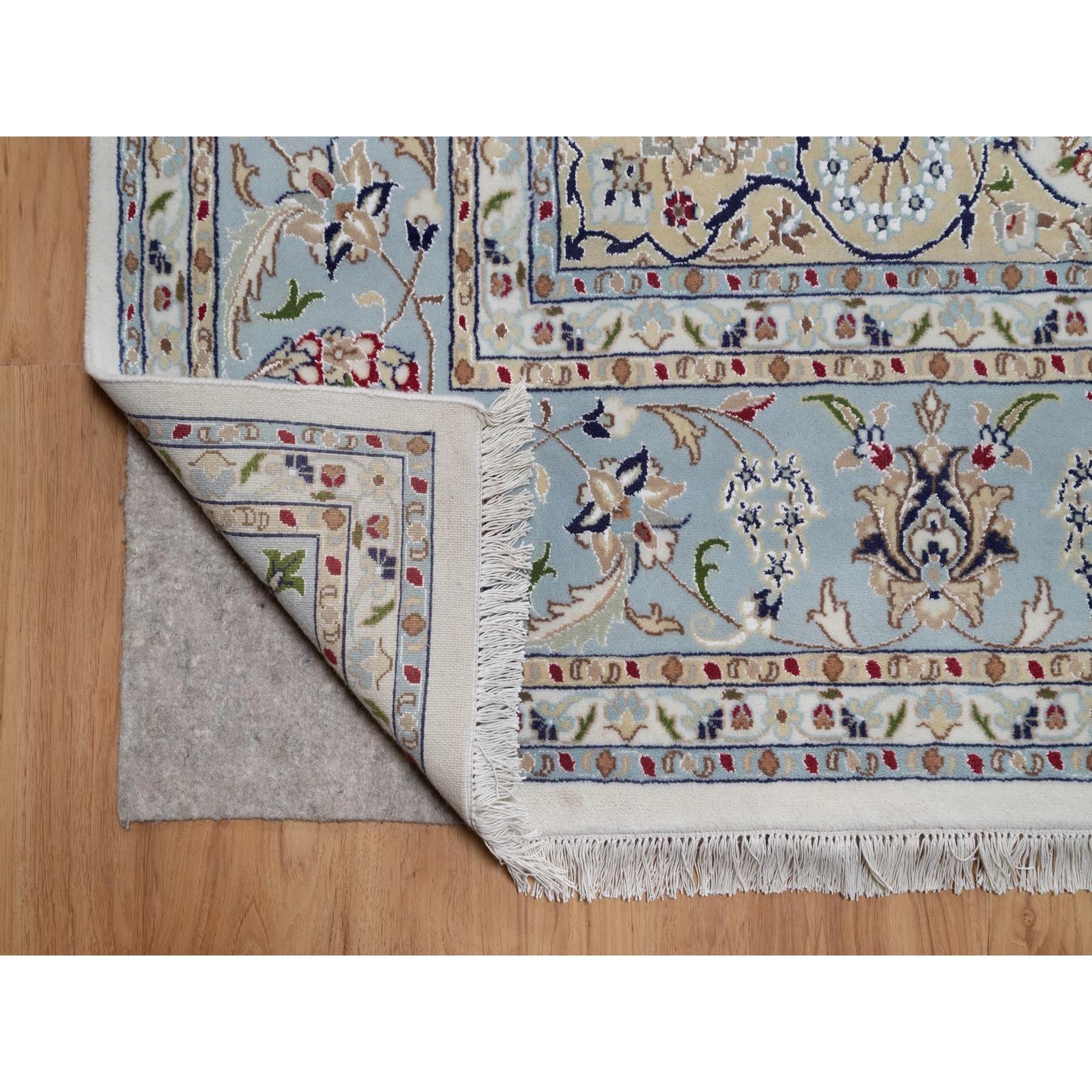 9'x12' Elfenbein 250 KPSI Wolle & Seide Nain Handgeknüpft Weicher Flor Orientteppich im Zustand „Neu“ im Angebot in Carlstadt, NJ