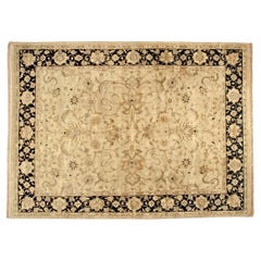 Tappeto 9'x12' avorio e nero con design floreale