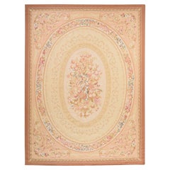 9'x12' Ivory Aubusson Weave 100% Wool Hand Woven Neo Classic Oriental Rug
