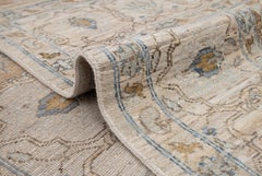 9x12 Ivory Blue Hand Made Oriental Wool Rug ( OAC -9)