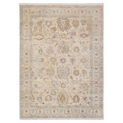 9x12 Ivory Blue Hand Made Oriental Wool Rug ( OAC -9)