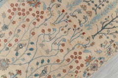 9x12 Ivory Cypress Tree Oushak Hand Knotted Wool Rug ( JC-4738)