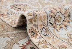 9x12 Ivory Gray Persian Sickle Hand Knotted oriental Rug ( G-11329)