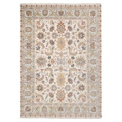 9x12 Ivory Gray Persian Sickle Hand Knotted oriental Rug ( G-11329)