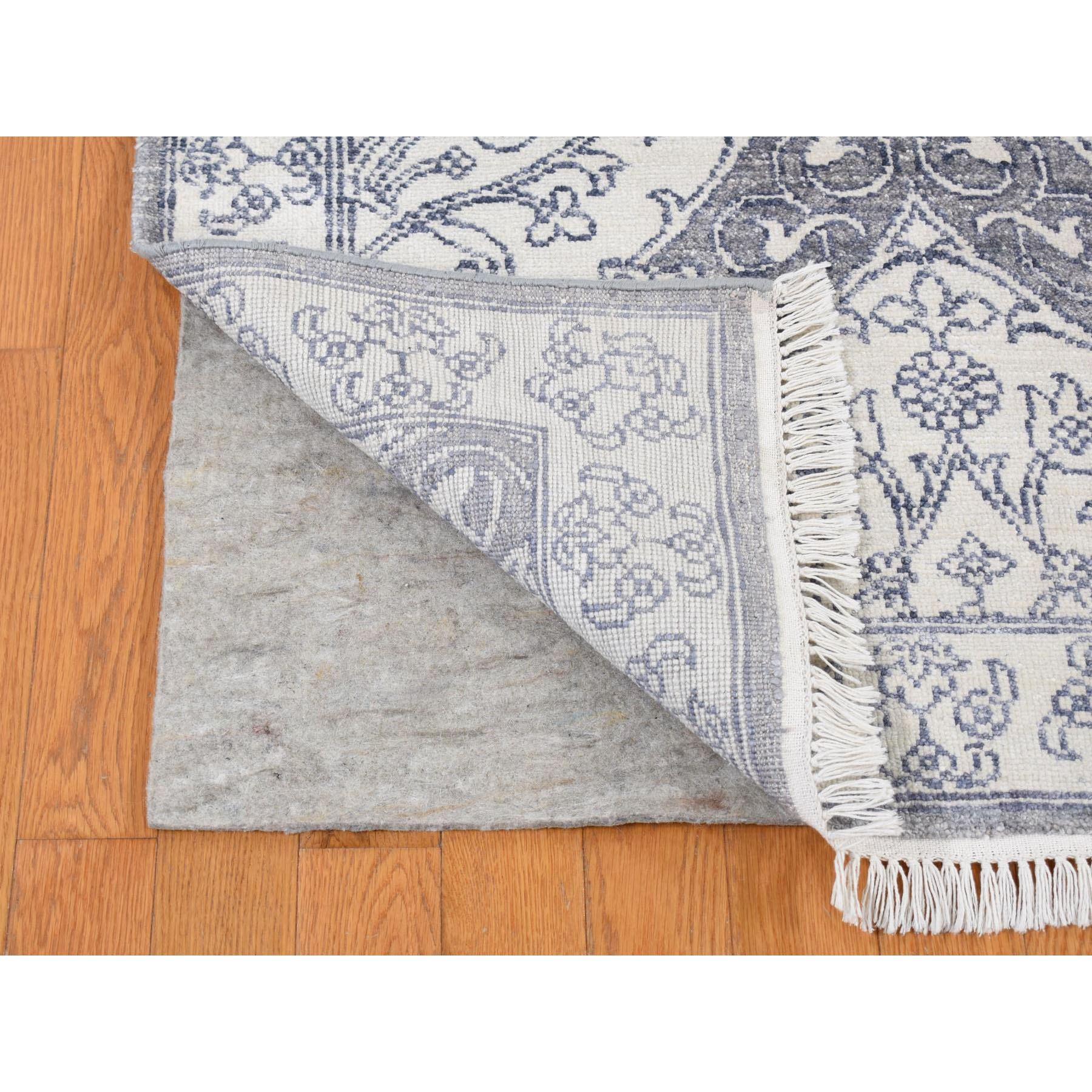 9'x12' Elfenbein handgeknüpft Baumwolle Mughal Reich Agra Blume Bouquet Design Teppich im Zustand „Neu“ im Angebot in Carlstadt, NJ