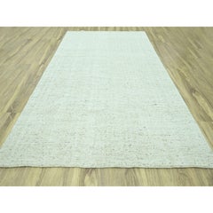 9'x12' Ivory Hand Knotted Undyed Natural Textured Wool Modern Oriental Rug