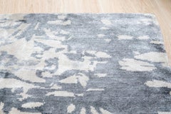 9x12 Ivory Hand-Knotted Wool Mirrored Inkblot Abstract Modern Carpet Rug