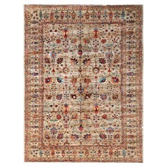 9
x12
 Khaki Braun Afghan Sultani mit All Over Design Handgeknüpfter Wollteppich