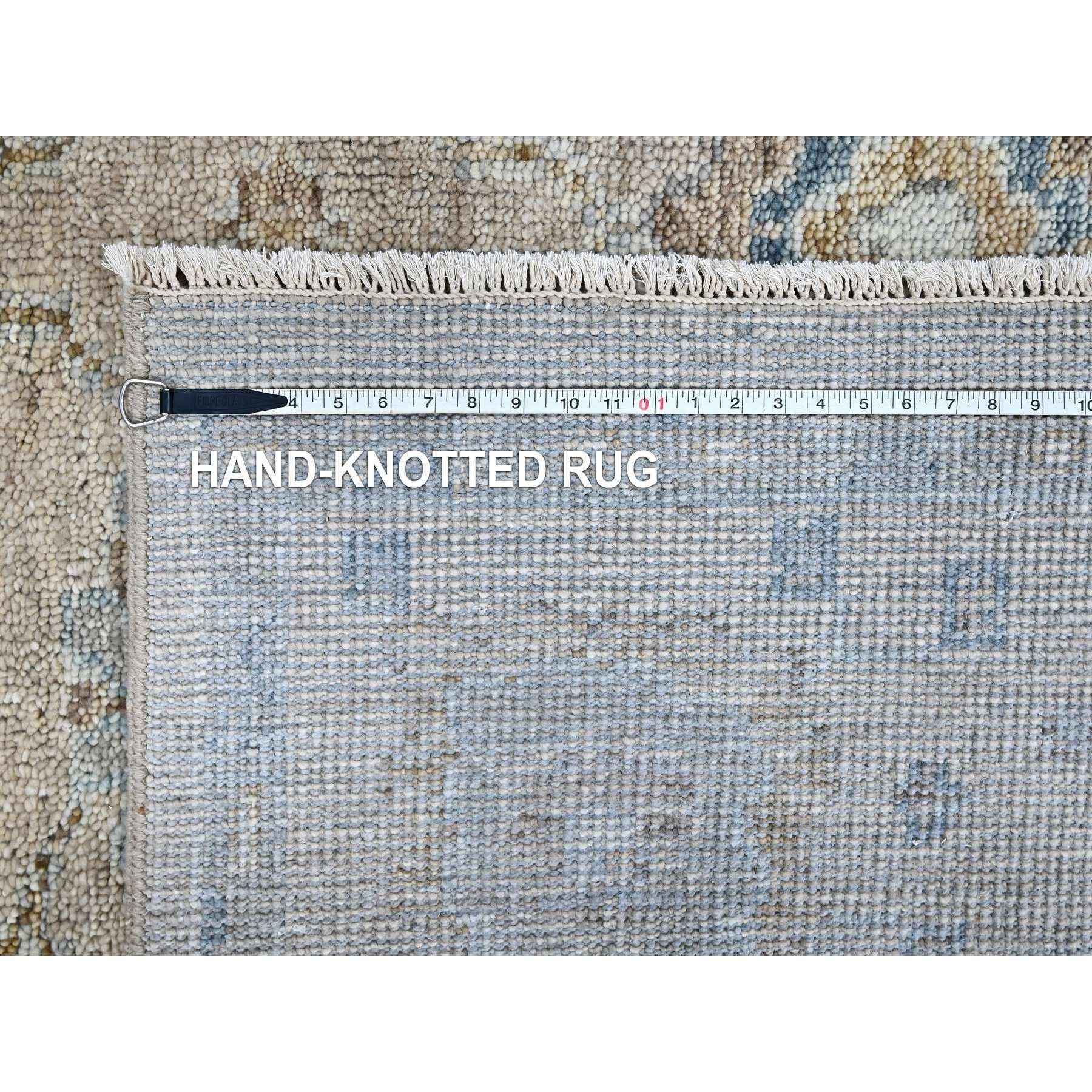 9'x12' Khaki Brown Supple Collection Oushak Design/One Tapis en pure laine noué à la main en vente 4