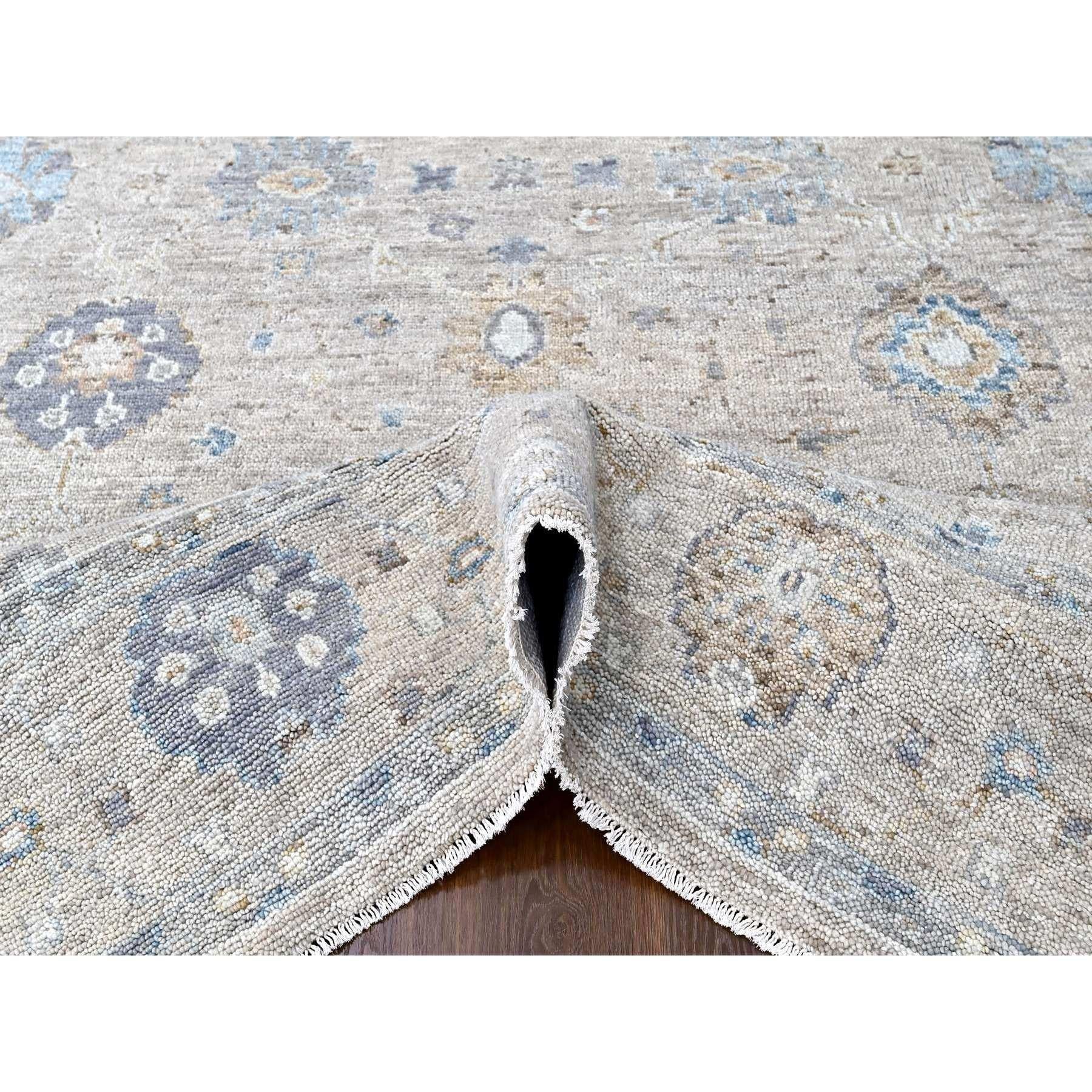 9'x12' Khaki Brown Supple Collection Oushak Design/One Tapis en pure laine noué à la main Neuf - En vente à Carlstadt, NJ
