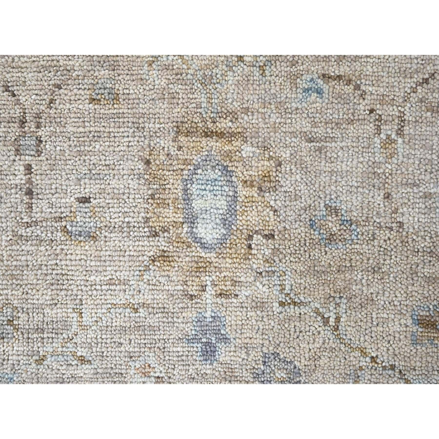 9'x12' Khaki Brown Supple Collection Oushak Design/One Tapis en pure laine noué à la main en vente 1