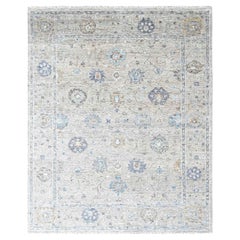 9'x12' Khaki Brown Supple Collection Oushak Design/One Tapis en pure laine noué à la main