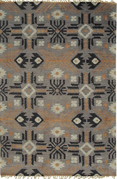 9x12 Laine Enchanting Gray Geometric Modern Hand Knotted Wool Carpet Rug