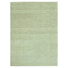 9'x12' Laurel Green Hand Knotted Undyed Natural Textured Wool Oriental Rug