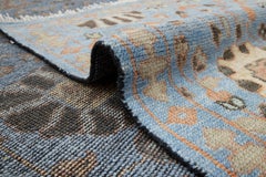 9x12 Light Blue with Beige Floral Medallion Patterns Oushak Rug ( G-13648 )