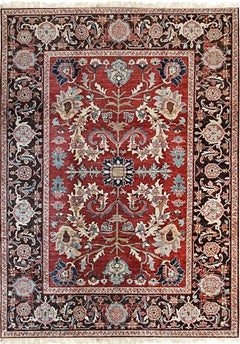 9x12 Lila Chic Coral Floral Modern Hand Knotted Wool Room Size Carpet Rug