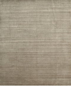 9x12 Louie Isla Brauner handgefertigter solider moderner Teppich aus Wolle und Viskose mit offenem Feld