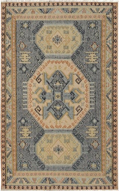 9x12 Luna Kilim Blue Traditional Tribal Medallion Hand Knotted Wool Carpet Rug