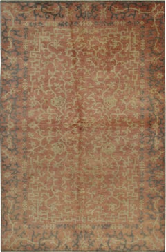 9x12 Lydia Jasmine Coral Traditional Floral Hand Knotted Wool Carpet Rug
