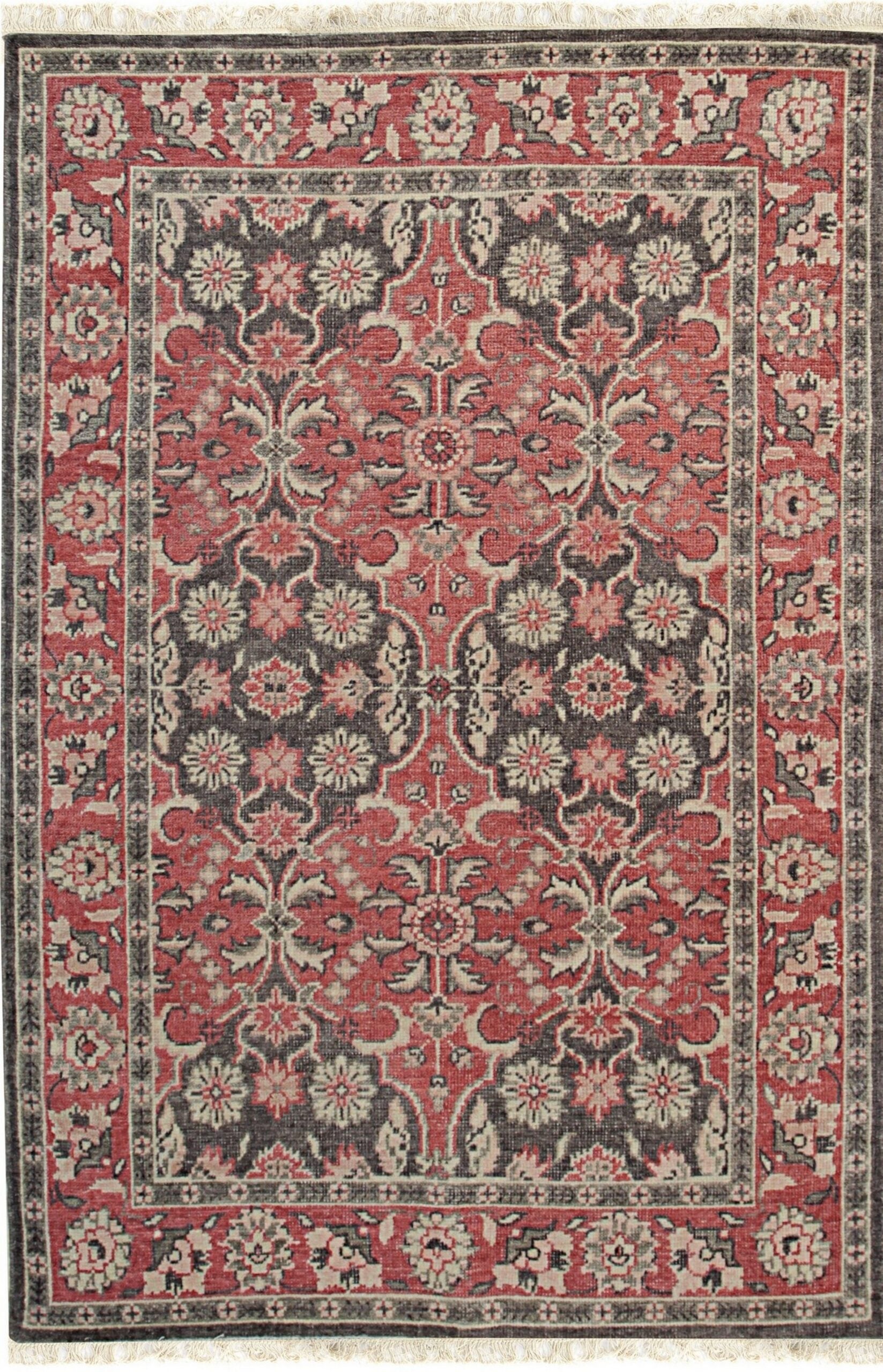 9x12 Majestic Classic Coral Modern Floral Hand Knotted Wool Room Size Carpet Rug