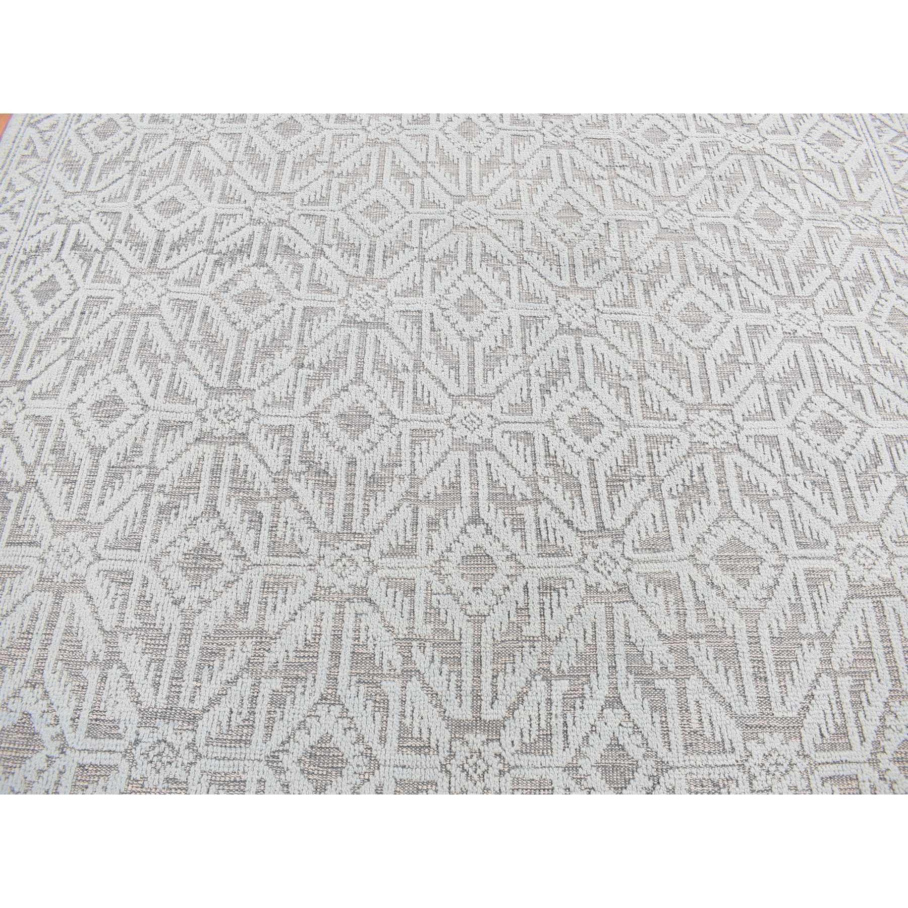 9'x12' Azul Marian, Diseño Oushak, Lana Texturizada, Anudada a Mano, Alfombra Oriental en venta 3