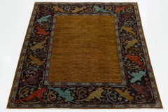 9x12 Moderner Bidjar Stil Handgeknüpfter Wollteppich - Golden Ocker & Midnight Navy